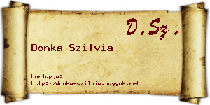 Donka Szilvia névjegykártya